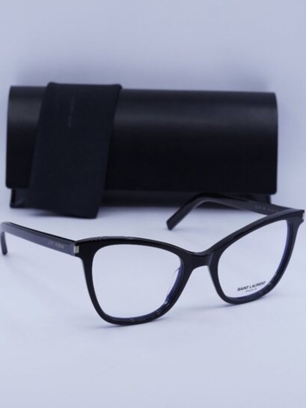 Saint Laurent SL219 001 Cat Eye 51mm Eyeglasses – Black